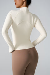 Women'S Zip Stripe Skinny Sports Long Sleeve Jacket