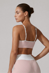 Women's Polka Dot AdjustableThin Strap Sports Bra