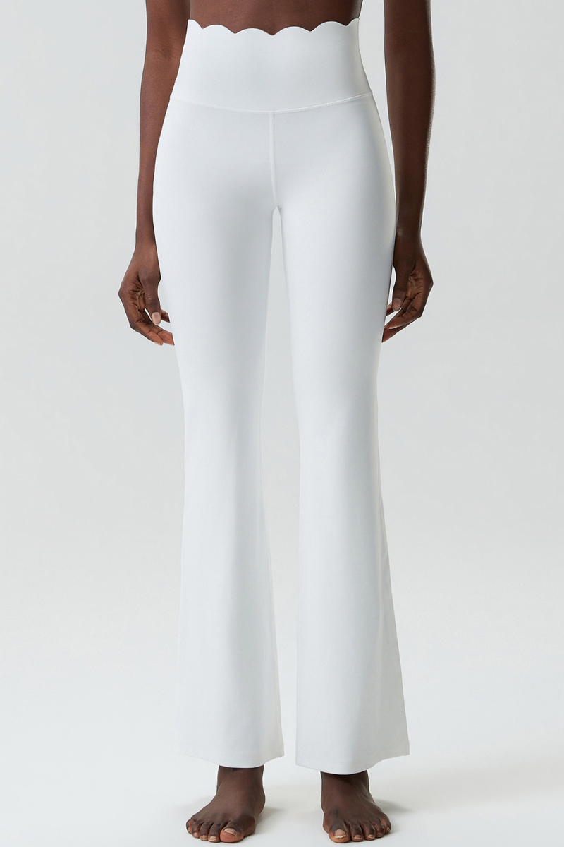 Women's Petal Hem Solid Flared  Yoga Pants
