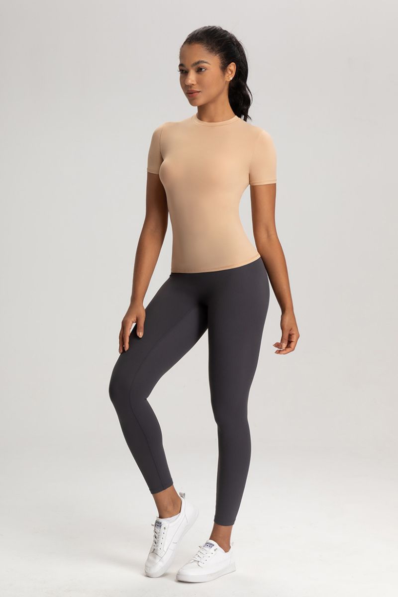 Women Slim-Fit High-Stretch Naked-Feel Yoga T-Shirt