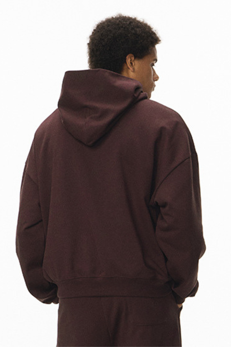Men's  Fall 380G Heavyweight Cropped Drop Shoulder Hoodie
