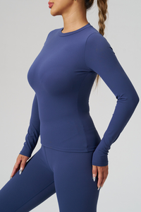 Women's Long Sleeve Shirt And Yoga Leggings Two-Piece Set