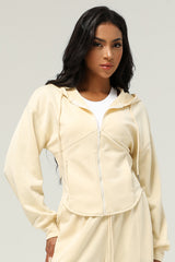 Women Zippered Jacket Hooded Casual Cardigan Jacket