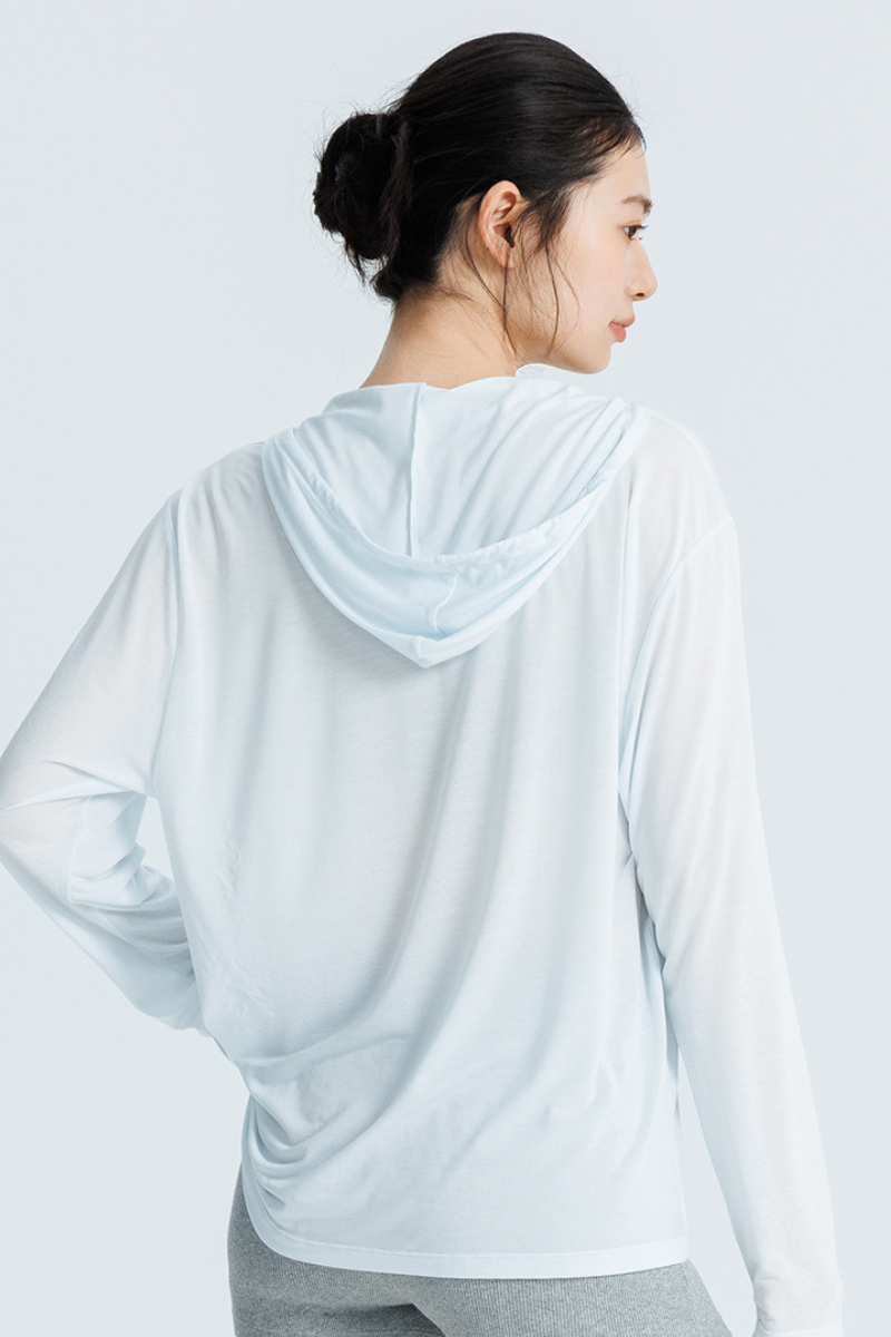 Women's Summer Lightweight Breathable V-neck Sports Hoodie