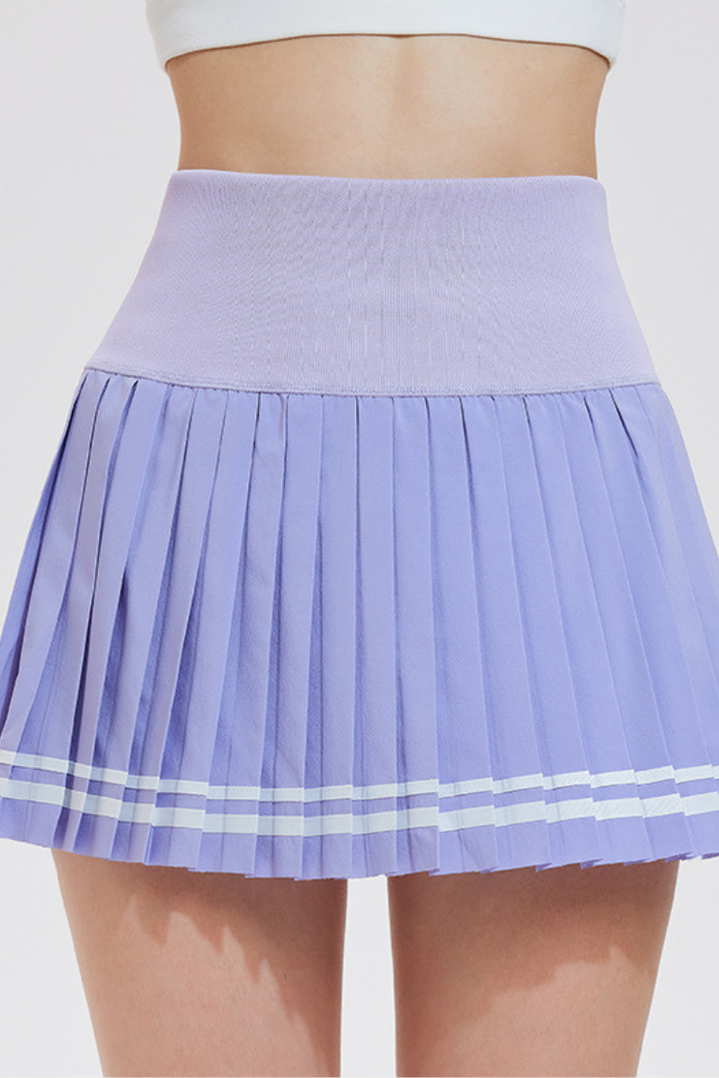 Women's College-Inspired High-Waist Pleated Mini Sport Skirt