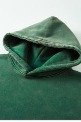 Heavyweight washed velvet hooded sweatshirt