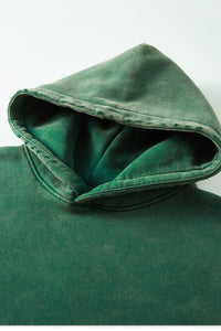 Heavyweight washed velvet hooded sweatshirt