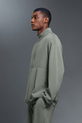 Men Air Layer Half-Zip Comfortable Loose Hoodie