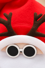 Unisex Cute Christmas Santa Hat With 3D Antler Sunglasses