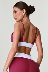 Women's Color-Block Naked Feel Thin Straps Yoga Sports Bra