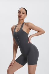 Women'S Zippered Sleeveless Fitness Dance Bodysuit