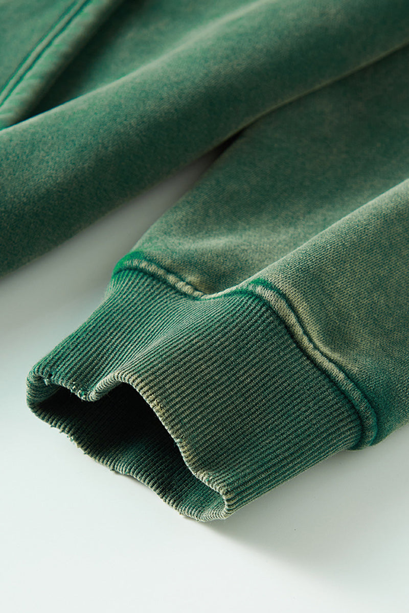 Heavyweight washed velvet hooded sweatshirt