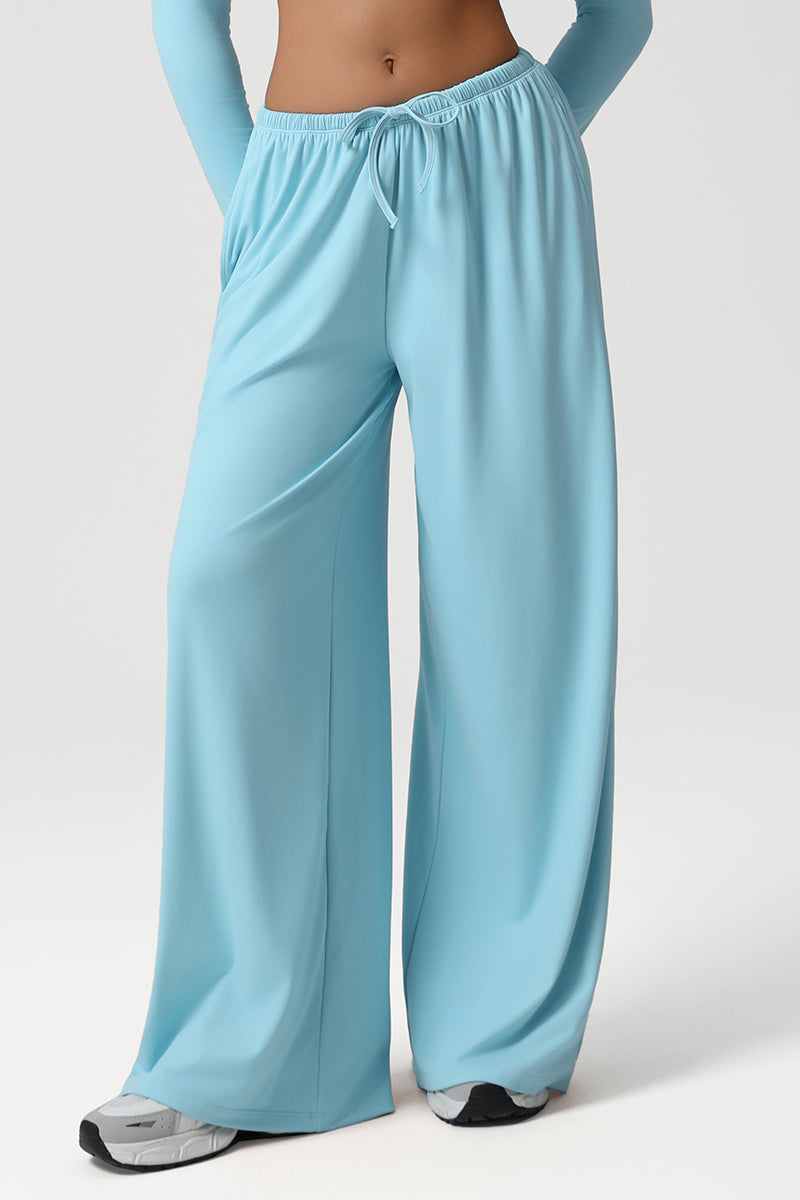 Women Wide Leg Low Rise Pocket Yoga Pants