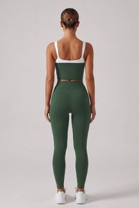Women's U-Back Cropped Tank Top & High Rise Leggings Set