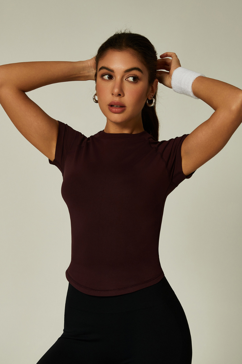 Women's High Stretch Seamless Waist-Cinching T-shirt