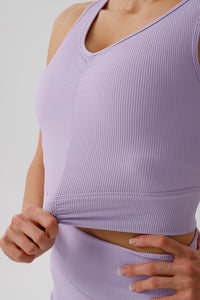 Women Eco-Friendly Drawstring Ribbed With Bra Padded Tight Back Yoga Fitness Sports Bra