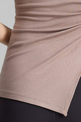 Women's Asymmetrical Ribbed Drawstring Longline Tank Top