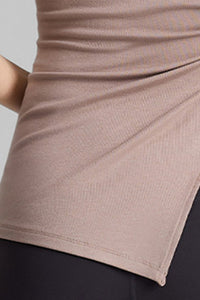 Women's Asymmetrical Ribbed Drawstring Longline Tank Top
