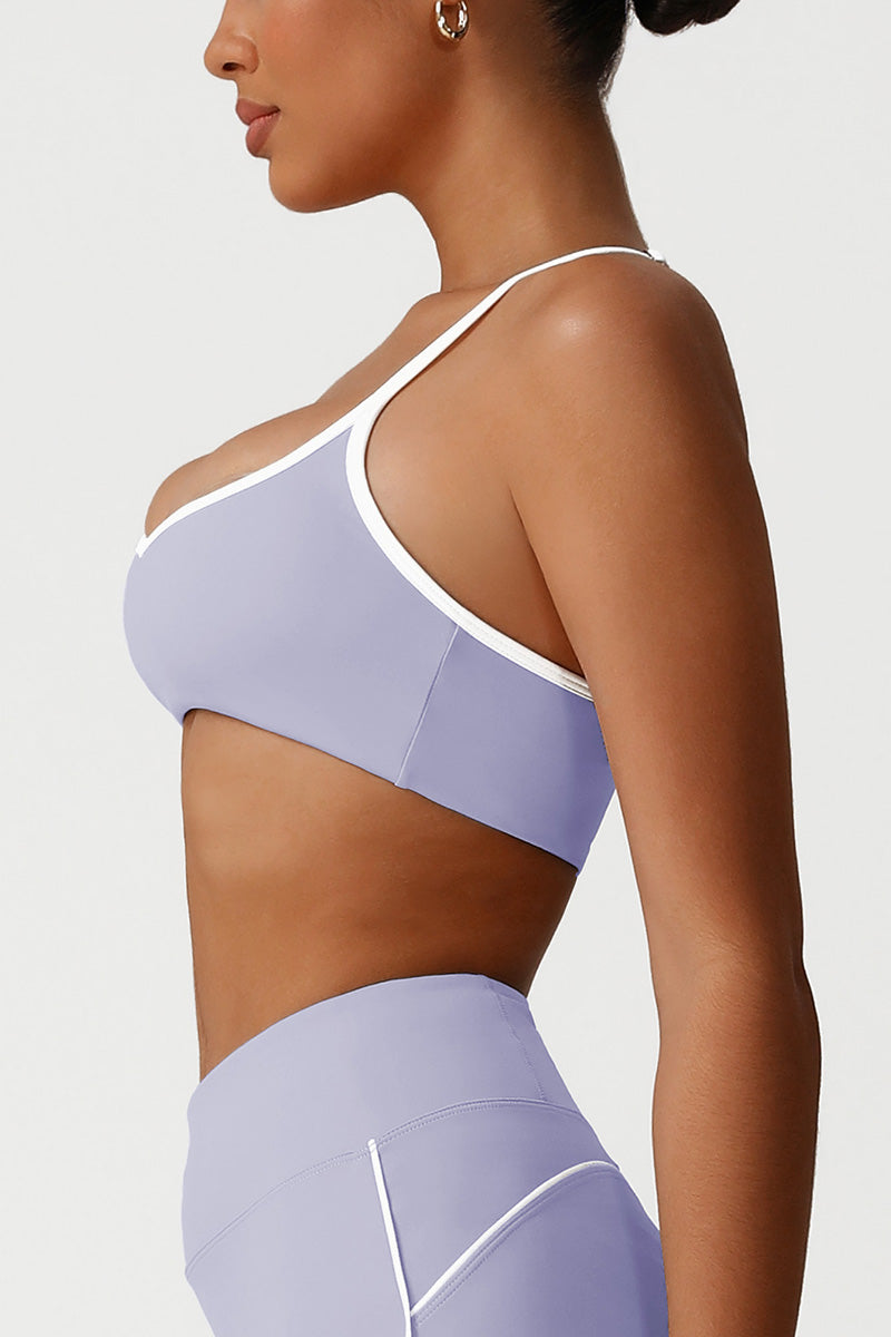 Women Seamless High Waisted Flared Yoga Set: Cross Back Sports Bra + Flared Leggings