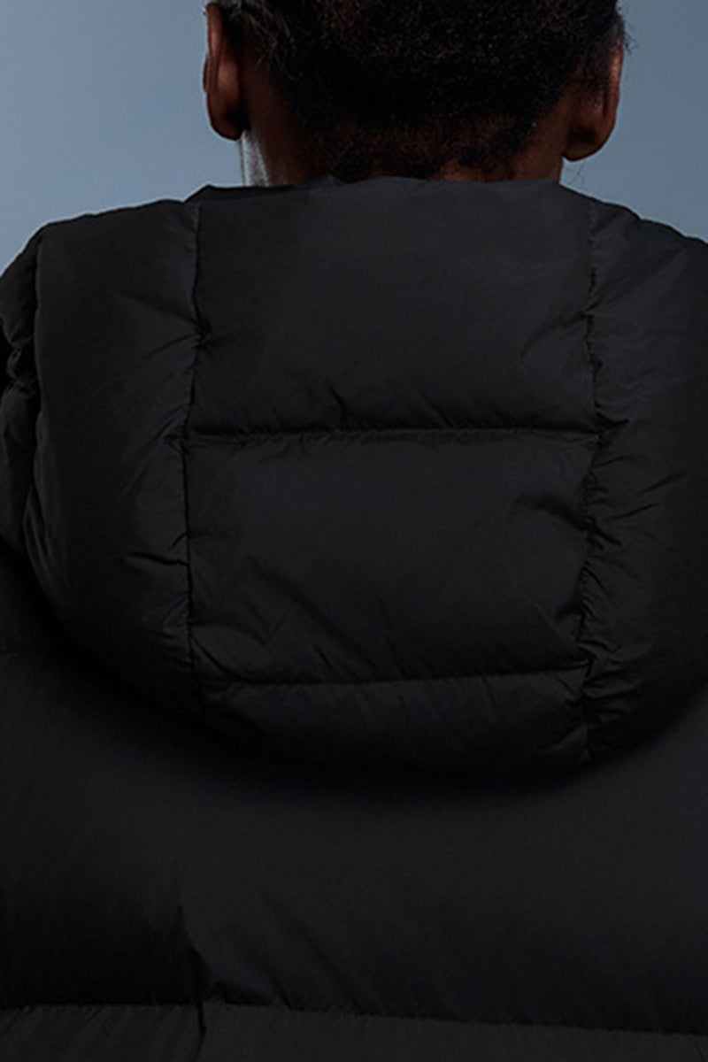 Women Short Down Vest Hooded Windproof Winter Outerwear