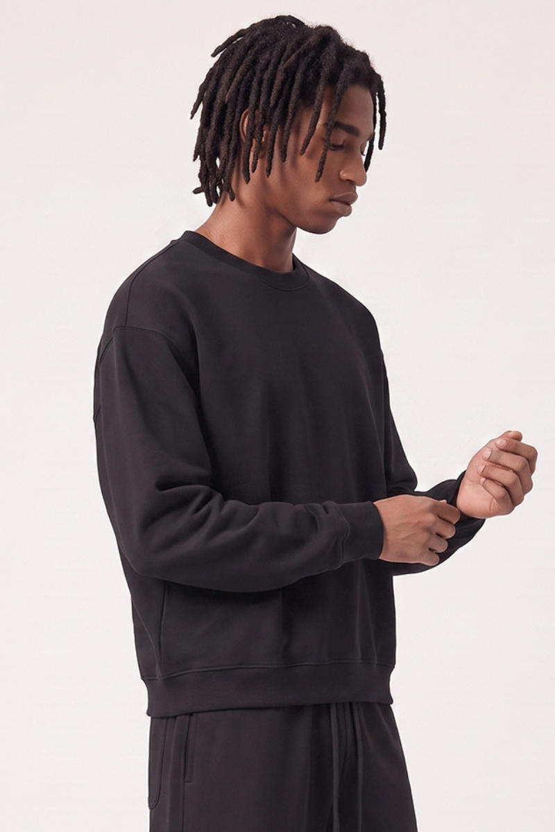 Men's Fall Streetwear Boxy Mockneck Sweatshirt