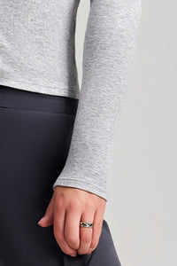 Women Slim-Fit Henley-Collar Workout Long Sleeve Top