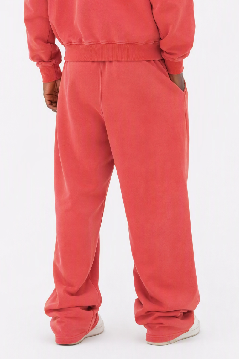 Unisex 100% Cotton Washed Heavyweight Wide Leg Casual Pants