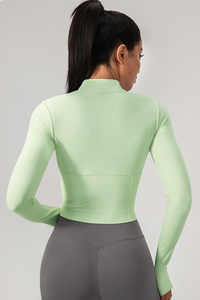 Women’s Stand-Collar Panelled Slim-Fit Athletic Jacket