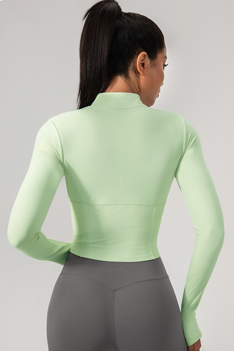 Women’s Stand-Collar Panelled Slim-Fit Athletic Jacket