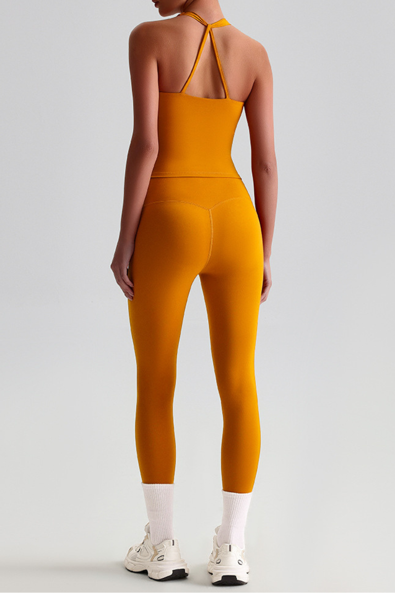 Women's Brushed Crisscross Tank Top & Yoga Leggings Set