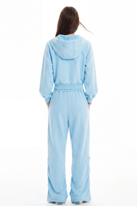 Women's Fall Vintage Washed Distressed Jacket &Sweatpant Set