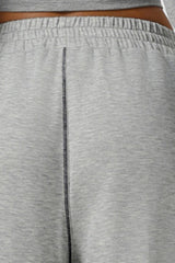 Women Color-Block Ribbed Lounge Set: Cropped Long-Sleeve Top + High-Waist Wide-Leg Pants