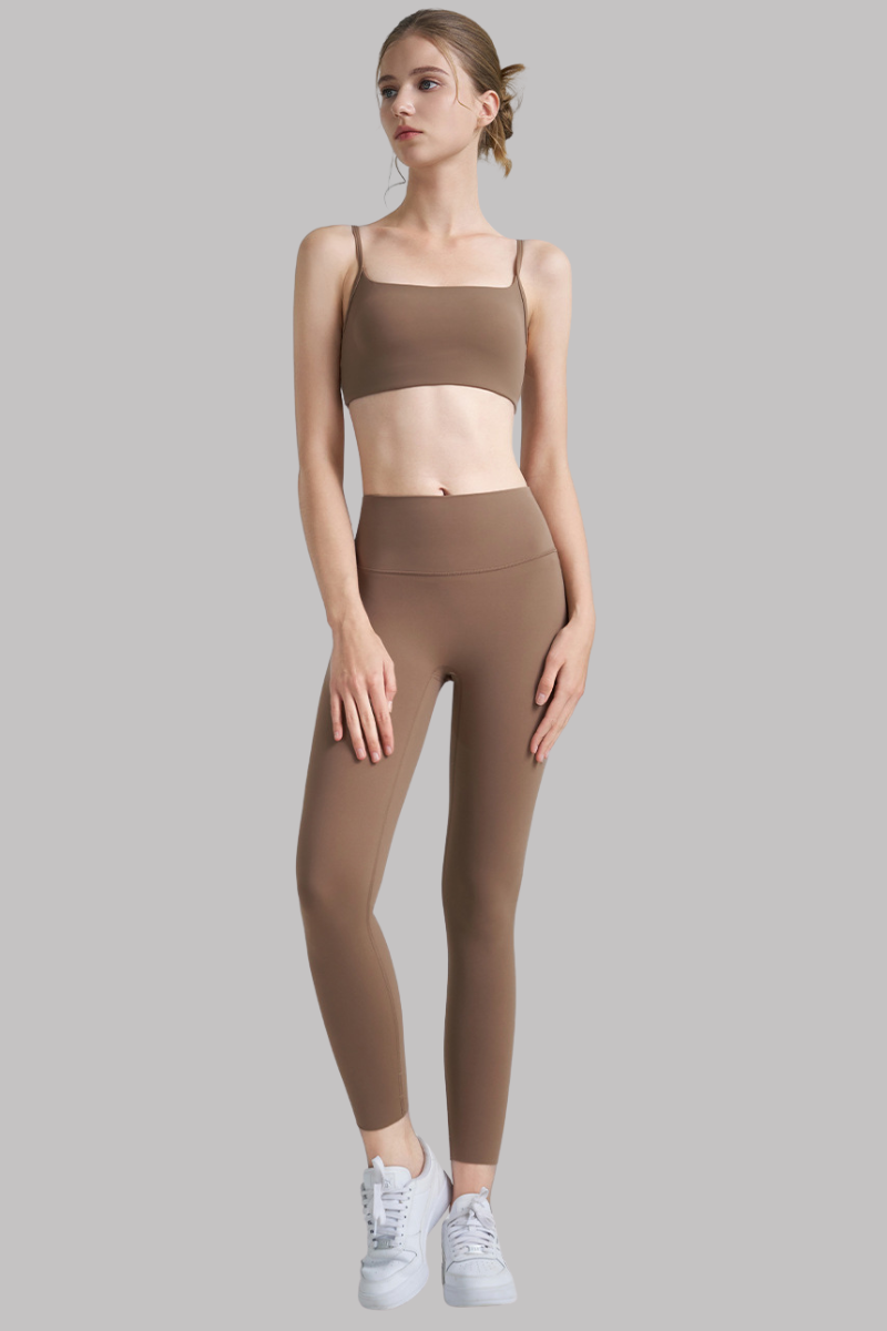 Women's Thin-Strap Bra And No Front Seam Lycra Leggings Sets