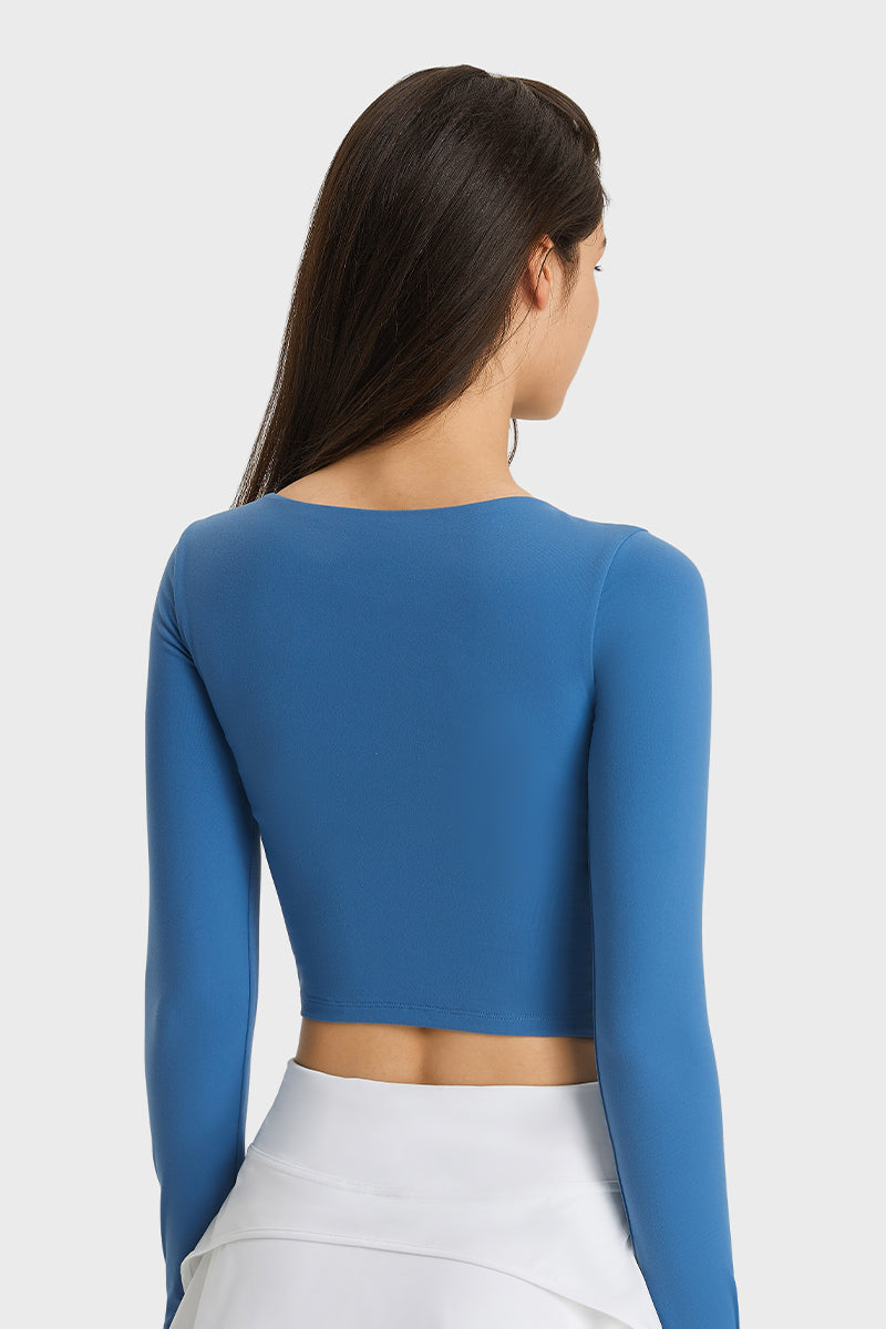 Women'S Yoga Slim Fit Long Sleeved Thumbhole