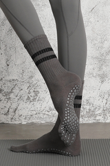 Women's Striped Crew Yoga Grip Five-Toe Socks