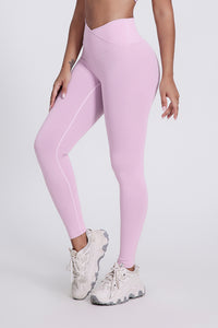 Women'S Bright Crossover High-Waisted Hip Lift Dance Stretch Cropped Pants