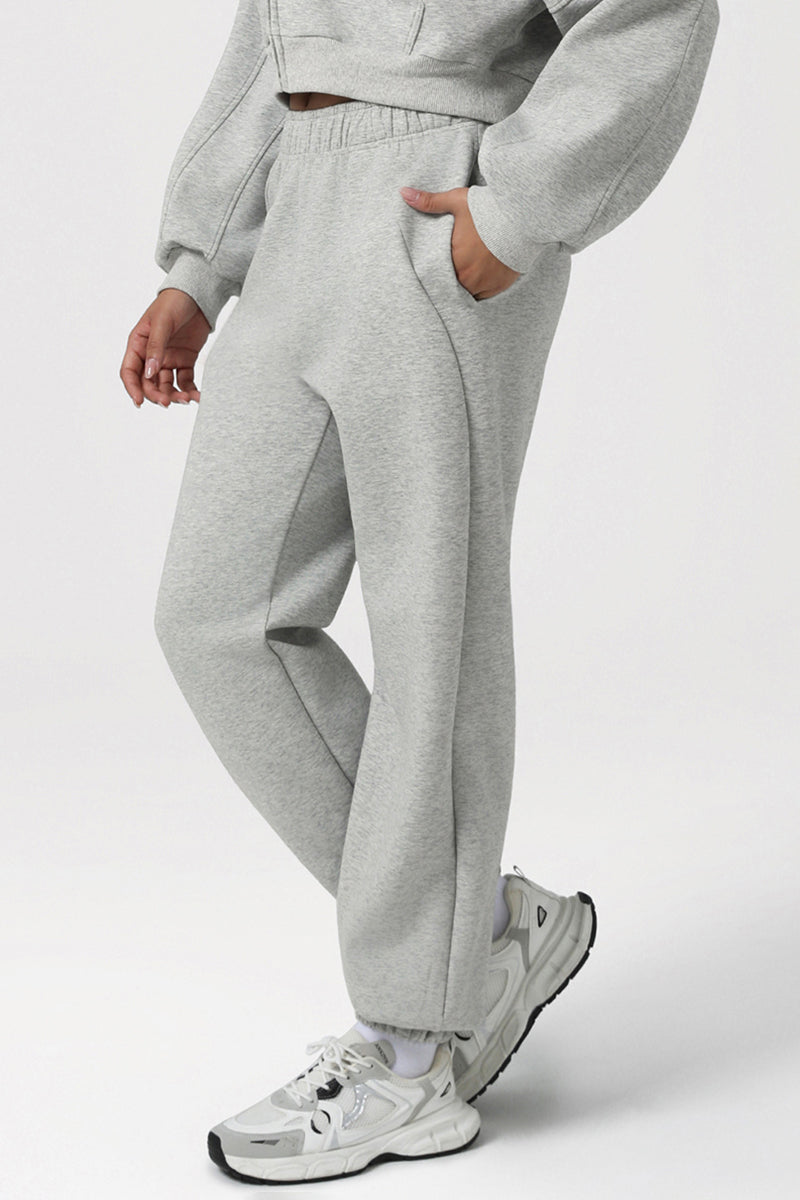 Women Hi-Waist Cuffed Sport Sweatpants