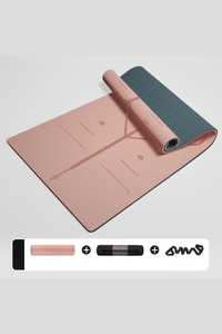 Unisex TPE Non Slip Alignment Yoga Mat Set - 3pcs Multicolor