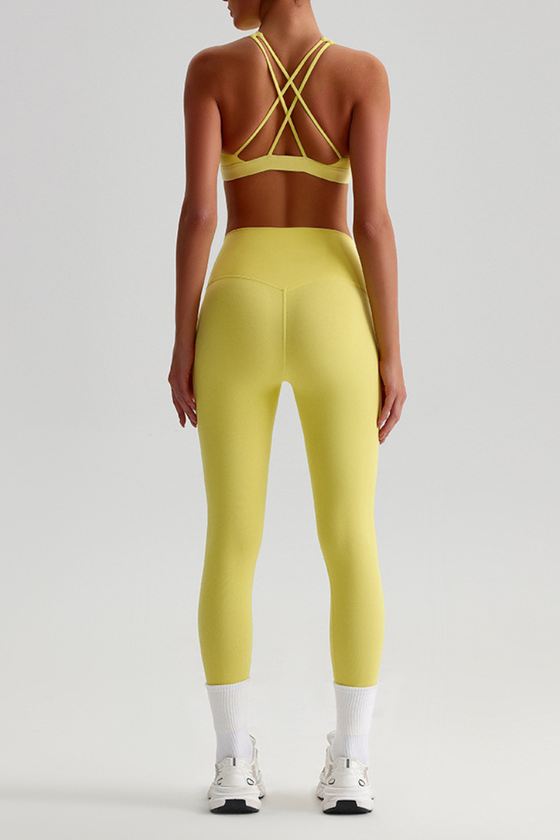 Women's Brushed Mock Neck Bra & Yoga Leggings 2-Piece Set