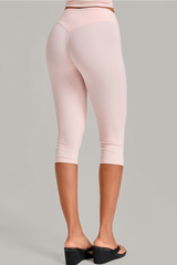 Women’s Mid-Rise Tummy Control Yoga Capri Leggings