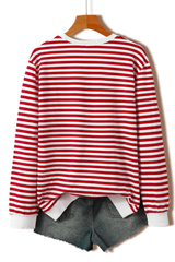 Women's Fall Christmas Festival Stripe Printed Pullover
