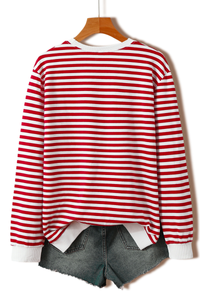 Women's Fall Christmas Festival Stripe Printed Pullover