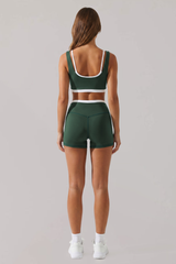 Women's Faux Two-Piece Bra And Shorts Sports Yoga Sets