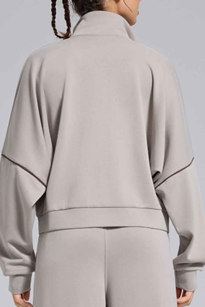 Women's Fall Soft Modal Drop Shoulder Zip Up Sports Jacket
