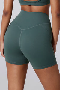 Women V-Waist High Rise Shaping Hip Lift Yoga Shorts