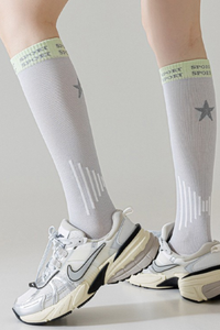Women's Striped Gradient Compression Sports Knee-High Socks