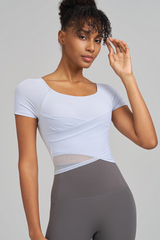 Cross-pattern mesh cycling suit