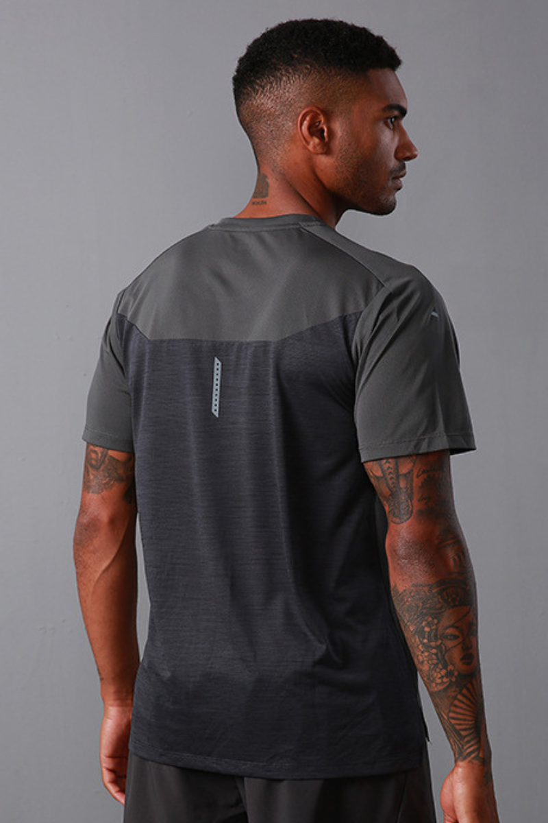 Men's Spliced Quick Dry Sports Short Sleeve T-shirt