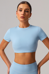 Women's Cropped Crew Neck Short Sleeve T-Shirt