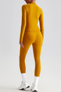 Women's Bare Feel Slim Fit Stand Callor Jacket & Leggings Yoga Set